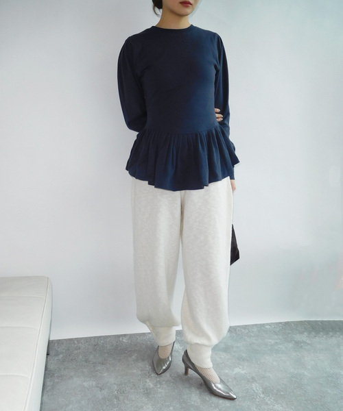 EDIT. FOR LULU(エディットフォールル)の「angielala LULU スラブニットパンツ(スラックス・レディース・ブラック/ホワイト・FREE)」の4枚目の写真