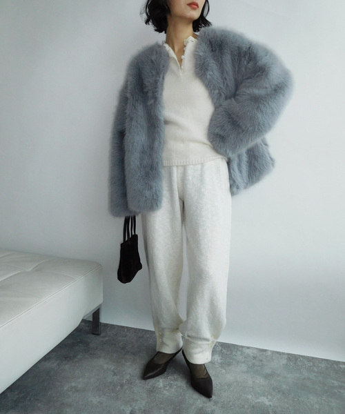 EDIT. FOR LULU(エディットフォールル)の「angielala LULU スラブニットパンツ(スラックス・レディース・ブラック/ホワイト・FREE)」の9枚目の写真