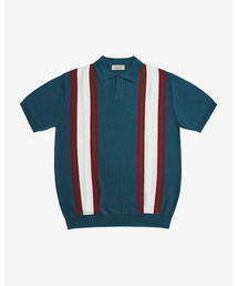 セール】Mesh Mixed Crochet Polo Knit (Ivory)（ポロシャツ）｜sortie