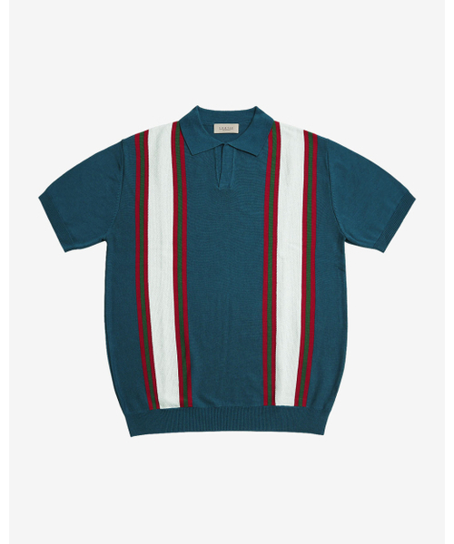 sortie(ソルティ)の「Summer Blend Open Collar Knit (Blue)(ポロシャツ・メンズ・その他・LARGE/MEDIUM/X-LARGE)」の1枚目の写真
