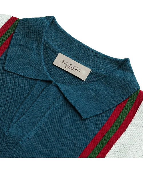 sortie(ソルティ)の「Summer Blend Open Collar Knit (Blue)(ポロシャツ・メンズ・その他・LARGE/MEDIUM/X-LARGE)」の3枚目の写真