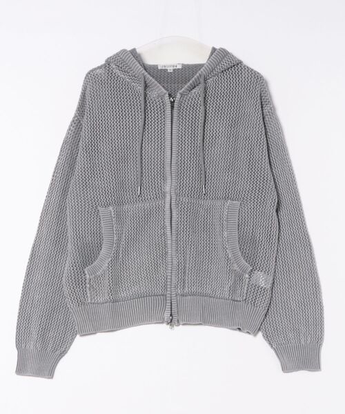 8(eight)(エイト)の「加工メッシュZIPパーカー(パーカー・メンズ・ブラック/グレー・MEDIUM/LARGE)」の2枚目の写真