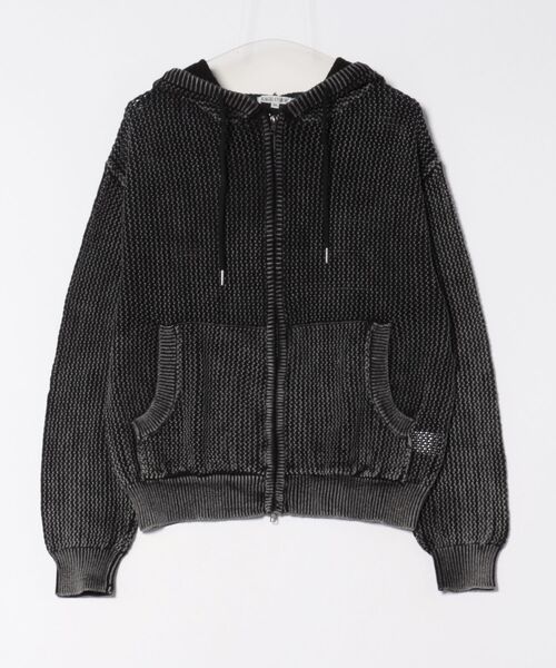 8(eight)(エイト)の「加工メッシュZIPパーカー(パーカー・メンズ・ブラック/グレー・MEDIUM/LARGE)」の1枚目の写真