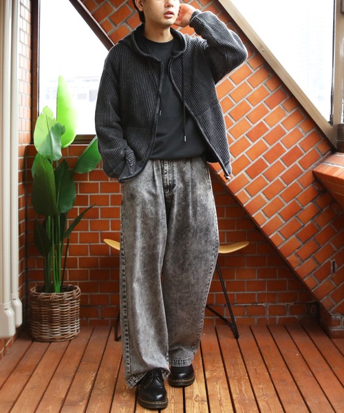 8(eight)(エイト)の「加工メッシュZIPパーカー(パーカー・メンズ・ブラック/グレー・MEDIUM/LARGE)」の4枚目の写真