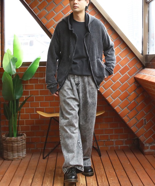 8(eight)(エイト)の「加工メッシュZIPパーカー(パーカー・メンズ・ブラック/グレー・MEDIUM/LARGE)」の6枚目の写真