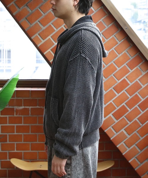 8(eight)(エイト)の「加工メッシュZIPパーカー(パーカー・メンズ・ブラック/グレー・MEDIUM/LARGE)」の19枚目の写真