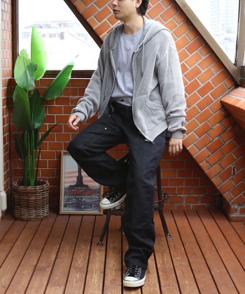 8(eight)(エイト)の「加工メッシュZIPパーカー(パーカー・メンズ・ブラック/グレー・MEDIUM/LARGE)」の12枚目の写真