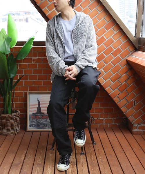 8(eight)(エイト)の「加工メッシュZIPパーカー(パーカー・メンズ・ブラック/グレー・MEDIUM/LARGE)」の13枚目の写真