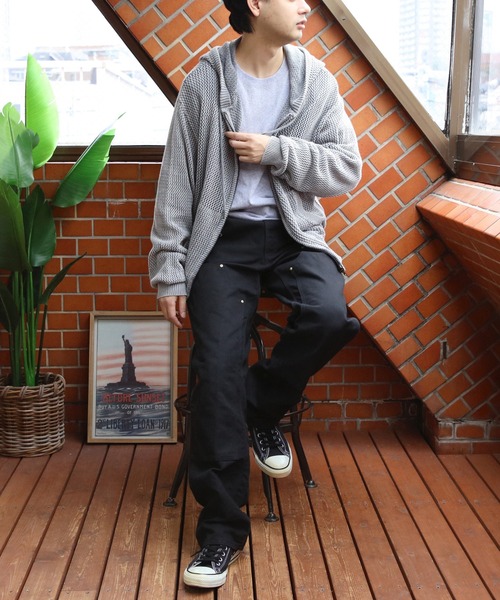 8(eight)(エイト)の「加工メッシュZIPパーカー(パーカー・メンズ・ブラック/グレー・MEDIUM/LARGE)」の14枚目の写真