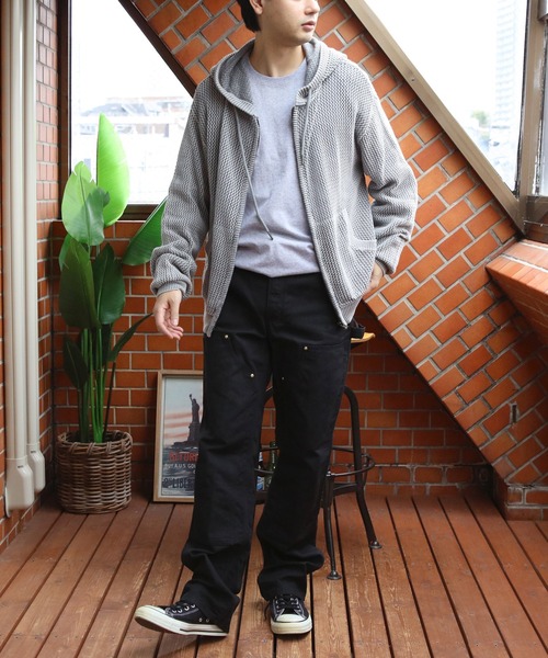 8(eight)(エイト)の「加工メッシュZIPパーカー(パーカー・メンズ・ブラック/グレー・MEDIUM/LARGE)」の17枚目の写真