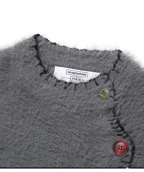 NICE GHOST CLUB(ナイスゴーストクラブ)の「FFATS BUTTON CARDIGAN_GREY(NG2FFFK683A)(カーディガン/ボレロ・レディース・グレー・SMALL/MEDIUM)」の4枚目の写真