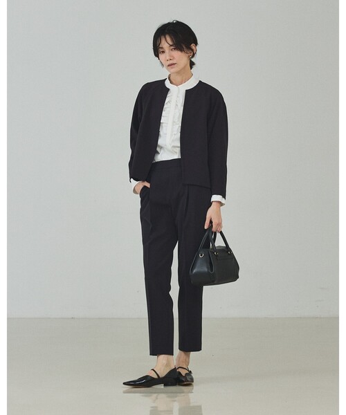 qualite（カリテ）の「【シワになりにくい！素材にこだわった一着】フロントラッフルブラウス/オケージョン/セレモニー/フォーマル/オフィスカジュアル/フリルブラウス/入卒/カセット服（シャツ/ブラウス・レディース・オフホワイト・フリー）」の14枚目の写真