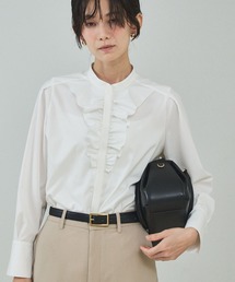 qualite | 【シワになりにくい！素材にこだわった一着】フロントラッフルブラウス/オケージョン/セレモニー/フォーマル/オフィスカジュアル/フリルブラウス/入卒/カセット服(シャツ/ブラウス)