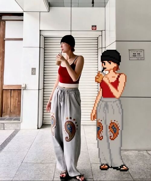A NOTHING(アナッシング)の「ペイズリーエンブロイダリー HT スウェットパンツ(チャコール)(スウェットパンツ・レディース・その他・LARGE/MEDIUM)」の12枚目の写真