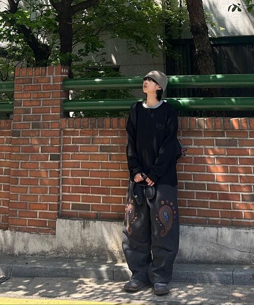 A NOTHING(アナッシング)の「ペイズリーエンブロイダリー HT スウェットパンツ(チャコール)(スウェットパンツ・レディース・その他・LARGE/MEDIUM)」の4枚目の写真