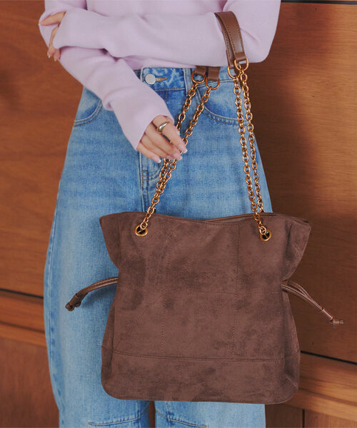 KOBE LETTUCE（コウベレタス）の「キルトデザインチェーンショルダーバッグ（ショルダーバッグ・レディース・ブラウン/ブラック/ブラウン系その他・F）」の3枚目の写真