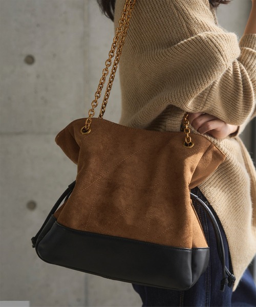 KOBE LETTUCE（コウベレタス）の「キルトデザインチェーンショルダーバッグ（ショルダーバッグ・レディース・ブラウン/ブラック/ブラウン系その他・F）」の7枚目の写真