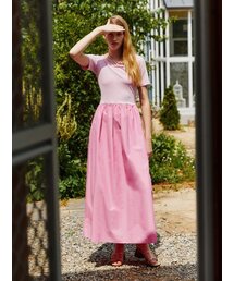 LETQSTUDIO（レチケットスタジオ）の「ハーフジャージドレス、バブルピンク（ワンピース）」