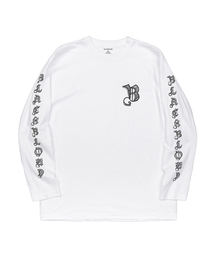 BLACK BLOND（ブラック ブロンド）の「ビビディスケッチロゴ長袖Tシャツ（ホワイト）（Tシャツ/カットソー）」