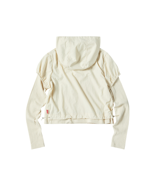 COMONINOZ（コモニノズ）の「W PUFF SLEEVES LAYERED HOODIE [CREAM]（パーカー・レディース・アイボリー・FREE）」の3枚目の写真