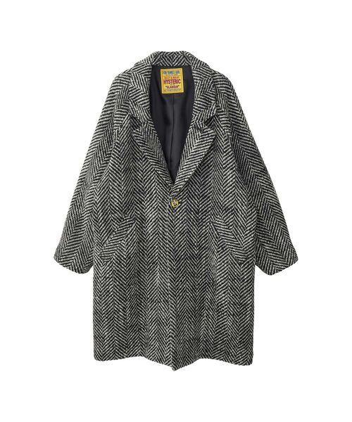 HYSTERIC GLAMOUR（ヒステリックグラマー）の「ヘリンボンウールコート（チェスターコート・レディース・ブラック/グリーン/ブラウン・FREE）」の2枚目の写真