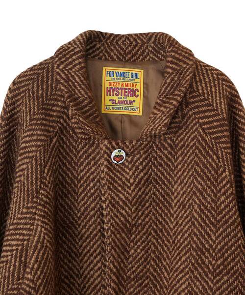 HYSTERIC GLAMOUR（ヒステリックグラマー）の「ヘリンボンウールコート（チェスターコート・レディース・ブラック/グリーン/ブラウン・FREE）」の5枚目の写真