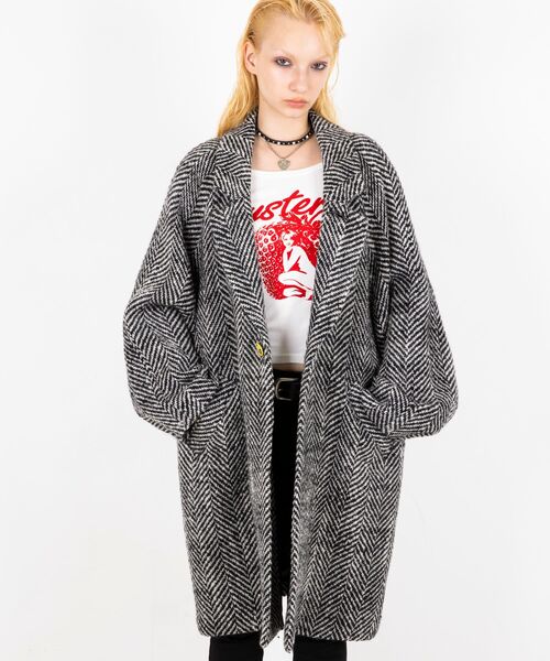 HYSTERIC GLAMOUR（ヒステリックグラマー）の「ヘリンボンウールコート（チェスターコート・レディース・ブラック/グリーン/ブラウン・FREE）」の13枚目の写真