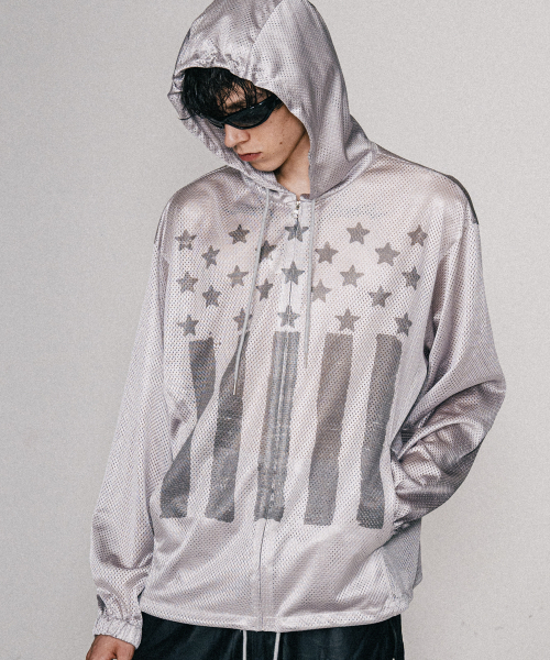 VASTIC(バスティック)の「メッシュフードパーカー ジップアップ_グレー(パーカー・メンズ・その他・MEDIUM/LARGE)」の1枚目の写真