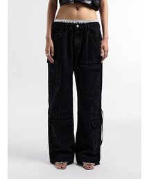 YEEL（ワイイーイーエル）の「SIDE STRING CARGO PANTS BLACK（デニムパンツ）」