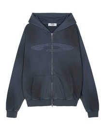 FDR（エフディーアール）の「Gradation Washed Disk Logo Hood Zip-Up_Slate Gray（パーカー）」