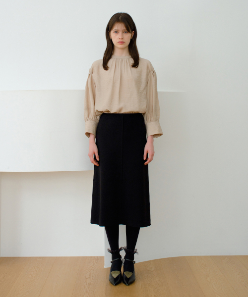 Stretch A-Line Midi Skirt