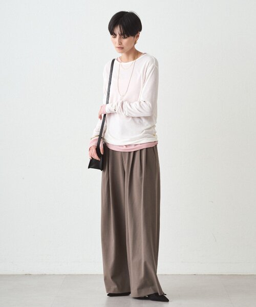 LOUNGEDRESS(ラウンジドレス)の「シアーロンT(Tシャツ/カットソー・レディース・ピンク/チャコールグレー/オフホワイト/イエロー・FREE)」の5枚目の写真