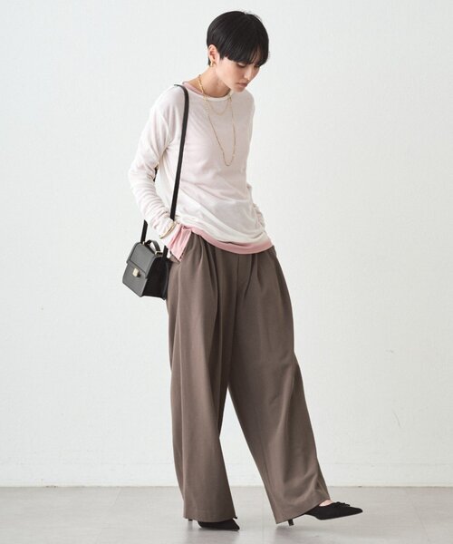 LOUNGEDRESS(ラウンジドレス)の「シアーロンT(Tシャツ/カットソー・レディース・ピンク/チャコールグレー/オフホワイト/イエロー・FREE)」の7枚目の写真