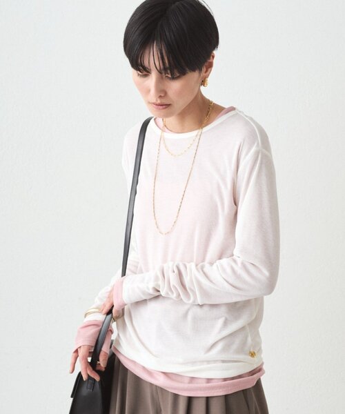 LOUNGEDRESS(ラウンジドレス)の「シアーロンT(Tシャツ/カットソー・レディース・ピンク/チャコールグレー/オフホワイト/イエロー・FREE)」の10枚目の写真