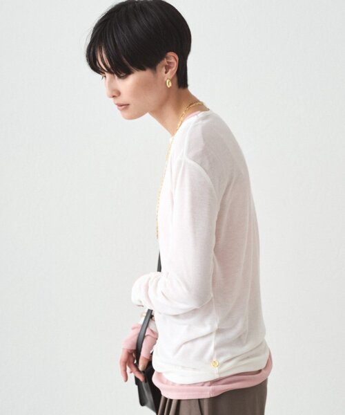 LOUNGEDRESS(ラウンジドレス)の「シアーロンT(Tシャツ/カットソー・レディース・ピンク/チャコールグレー/オフホワイト/イエロー・FREE)」の11枚目の写真