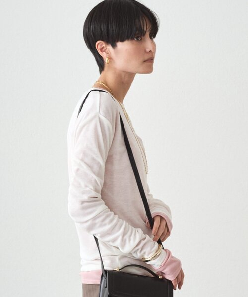 LOUNGEDRESS(ラウンジドレス)の「シアーロンT(Tシャツ/カットソー・レディース・ピンク/チャコールグレー/オフホワイト/イエロー・FREE)」の13枚目の写真