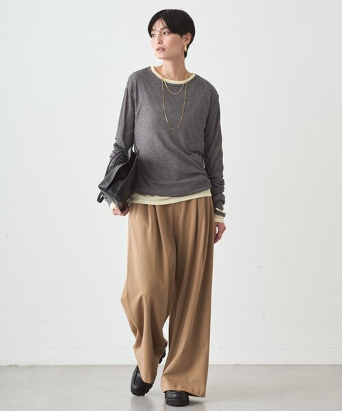 LOUNGEDRESS(ラウンジドレス)の「シアーロンT(Tシャツ/カットソー・レディース・ピンク/チャコールグレー/オフホワイト/イエロー・FREE)」の15枚目の写真