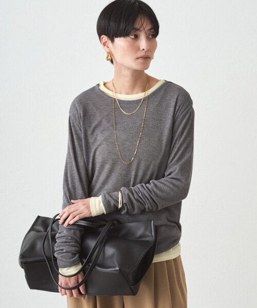 LOUNGEDRESS(ラウンジドレス)の「シアーロンT(Tシャツ/カットソー・レディース・ピンク/チャコールグレー/オフホワイト/イエロー・FREE)」の21枚目の写真