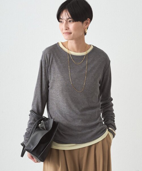 LOUNGEDRESS(ラウンジドレス)の「シアーロンT(Tシャツ/カットソー・レディース・ピンク/チャコールグレー/オフホワイト/イエロー・FREE)」の20枚目の写真