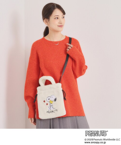 ITS'DEMO(イッツデモ)の「<PEANUTS>ボア刺繍ショルダー(ショルダーバッグ・レディース・ブラック/アイボリー/グレー・00)」の6枚目の写真