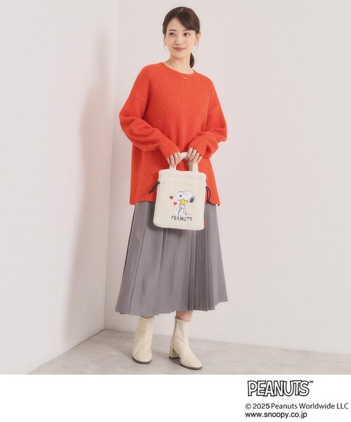 ITS'DEMO(イッツデモ)の「<PEANUTS>ボア刺繍ショルダー(ショルダーバッグ・レディース・ブラック/アイボリー/グレー・00)」の7枚目の写真