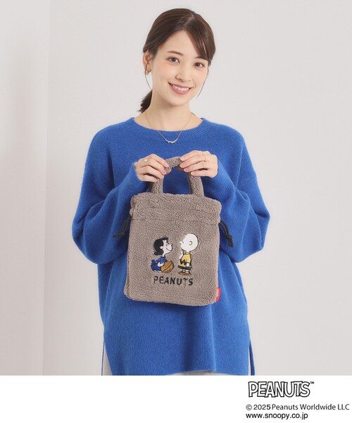ITS'DEMO(イッツデモ)の「<PEANUTS>ボア刺繍ショルダー(ショルダーバッグ・レディース・ブラック/アイボリー/グレー・00)」の8枚目の写真