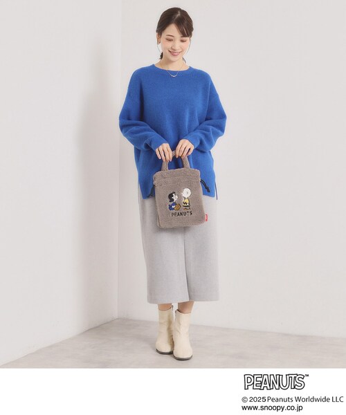 ITS'DEMO(イッツデモ)の「<PEANUTS>ボア刺繍ショルダー(ショルダーバッグ・レディース・ブラック/アイボリー/グレー・00)」の9枚目の写真