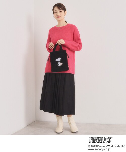 ITS'DEMO(イッツデモ)の「<PEANUTS>ボア刺繍ショルダー(ショルダーバッグ・レディース・ブラック/アイボリー/グレー・00)」の11枚目の写真