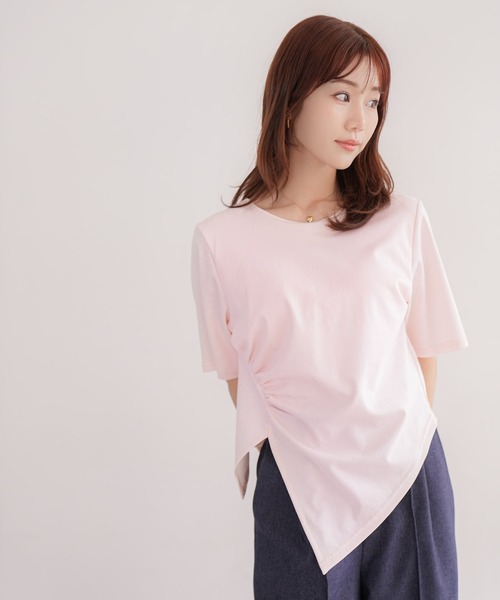 c カップ t シャツ ATTISESSION コットン カップスリーブ Tシャツ