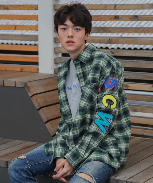 CODE I'M(コードアイエム)の「SCW LOGO OVER FIT TARTAN CHECK SHIRT KHAKI(シャツ/ブラウス・メンズ・その他・LARGE/MEDIUM)」の1枚目の写真