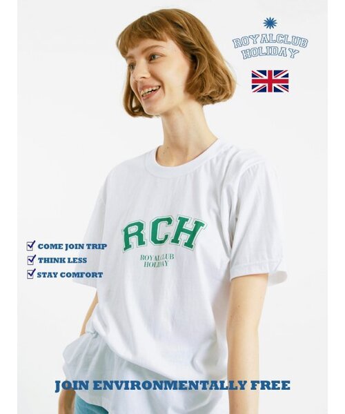 ROYAL CLUB HOLIDAY(ロイヤルクラブホリデー)の「RCH ビッグロゴ 半袖Tシャツ ホワイト(Tシャツ/カットソー・レディース・ホワイト・MEDIUM/LARGE/X-LARGE)」の4枚目の写真