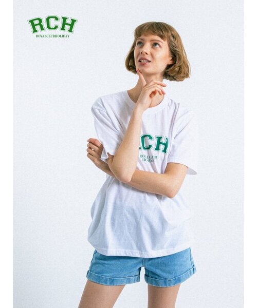 ROYAL CLUB HOLIDAY(ロイヤルクラブホリデー)の「RCH ビッグロゴ 半袖Tシャツ ホワイト(Tシャツ/カットソー・レディース・ホワイト・MEDIUM/LARGE/X-LARGE)」の7枚目の写真