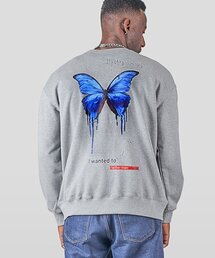 BEOM（ボム）の「メルティングバタフライオーバーサイズスウェットシャツ[グレー]（スウェット）」