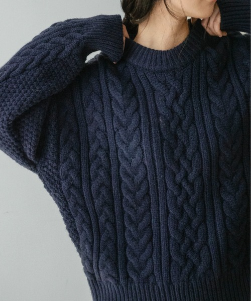 セール】【on:nue】[着用動画あり！/選べる4色展開] ふんわりケーブル